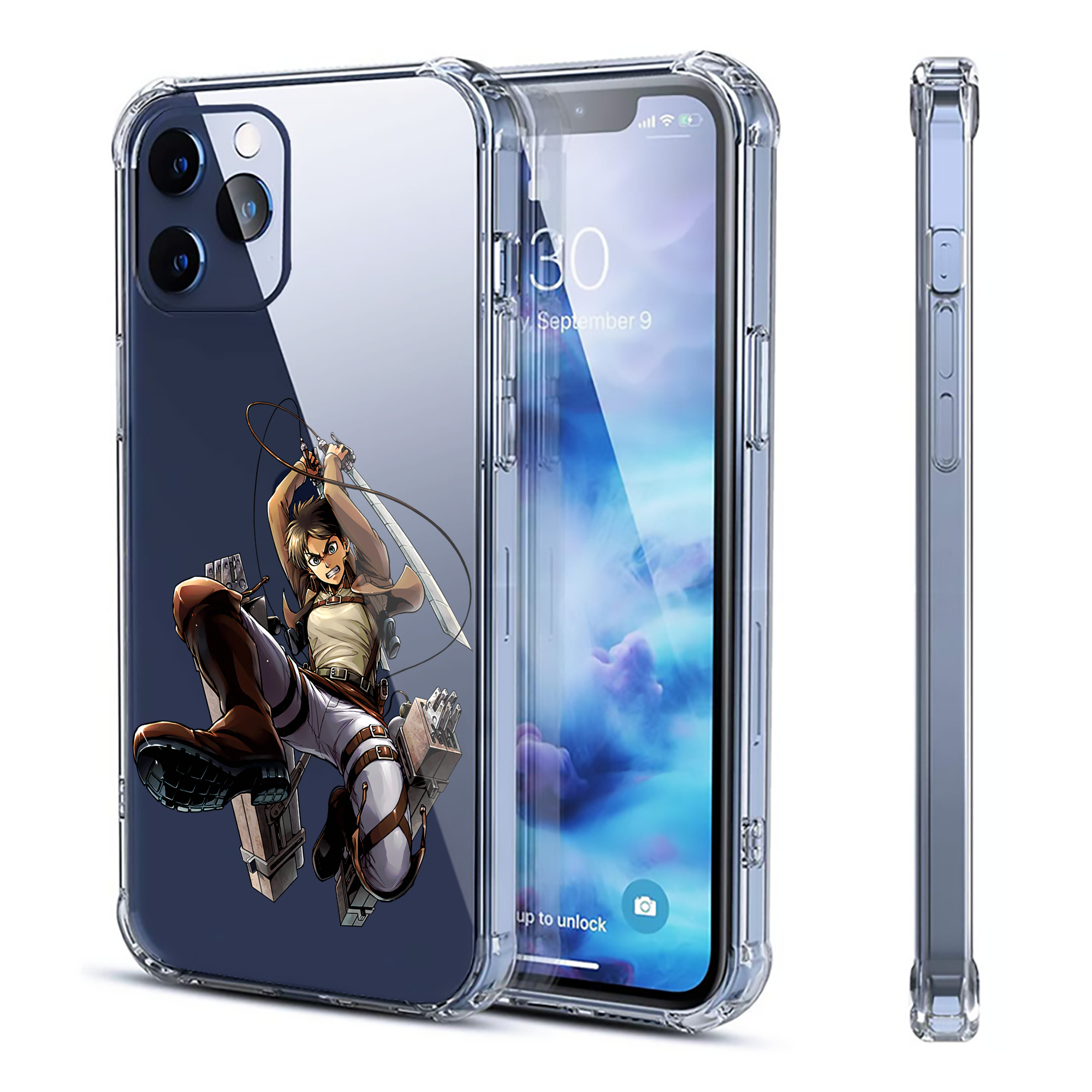 （画像用） 進撃の巨人 エレン･イェーガー Attack on Titan Eren Jäger 【iPhone 12シリーズ対応】透明スマホケース（クリアソフトケース）